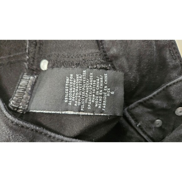 1822 Denim Black Five Pockets Straight Legs Button Pullover Men's Jeans Size 6 - Picture 5 of 10